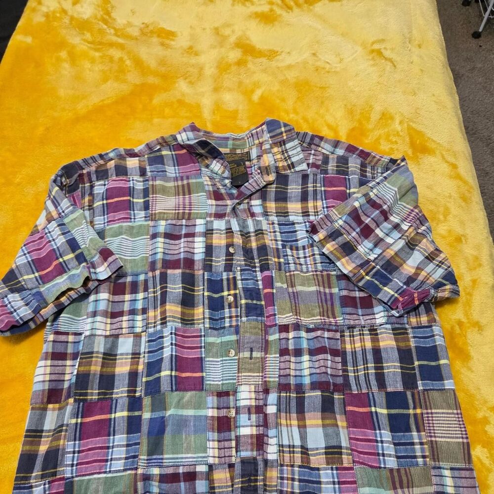 Vintage Eddie-Bauer Men's (L) Superior Madras Patchwork